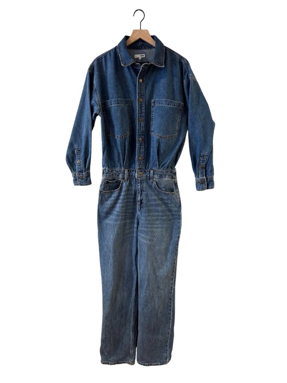 NWOT Fashion Nova Long Sleeve Denim Utility Jumpsuit/Boiler Suit - Size M